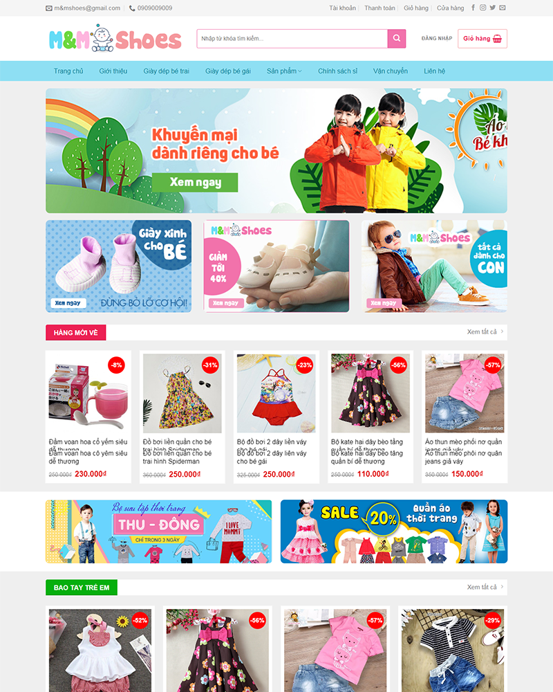 Mẫu web bán hàn Babyshop full code